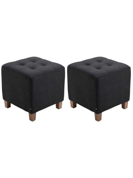 2 kpl faraon jakkarat, antiikki-kevyt, musta