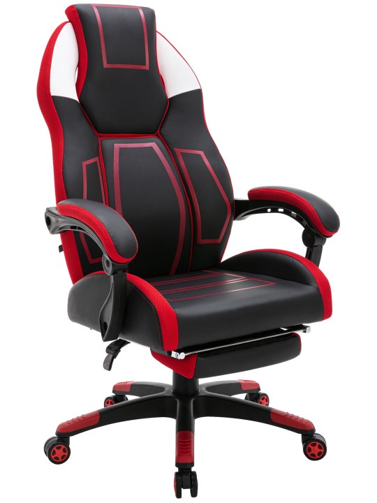 Työtuoli Clovis keinonahkaa, musta/punainen