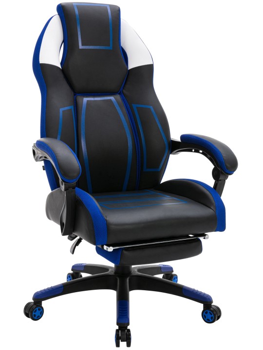 Työtuoli Clovis keinonahkaa, musta/sininen