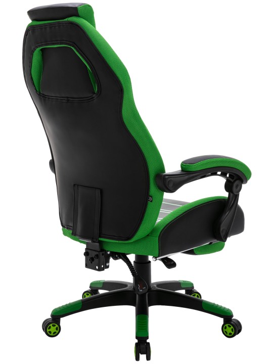 Työtuoli Clovis keinonahkaa, musta/vihreä