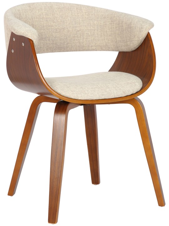 Tuoli Bruce kangas pähkinä, kermanvärinen