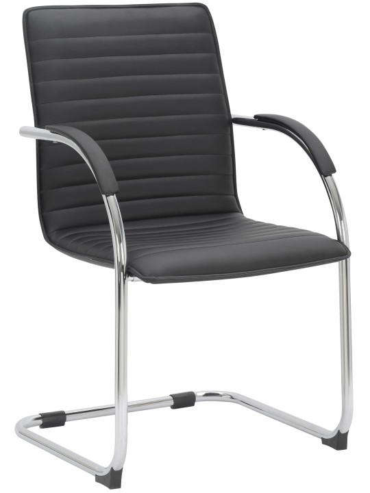 2 vierailijatuolin setti Tira keinonahkaa, musta