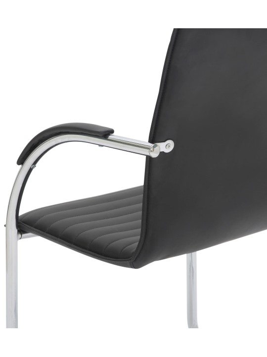 2 vierailijatuolin setti Tira keinonahkaa, musta