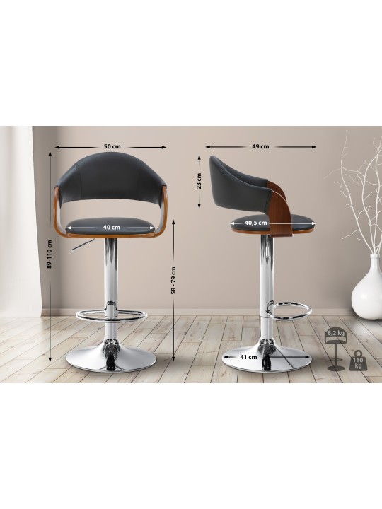 Baarijakkara Nilse tekonahka kromi, pähkinä/musta