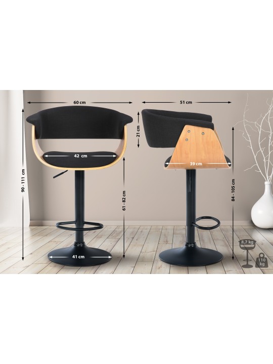 Baarijakkara Vestal kangas, luonnonvärinen/musta