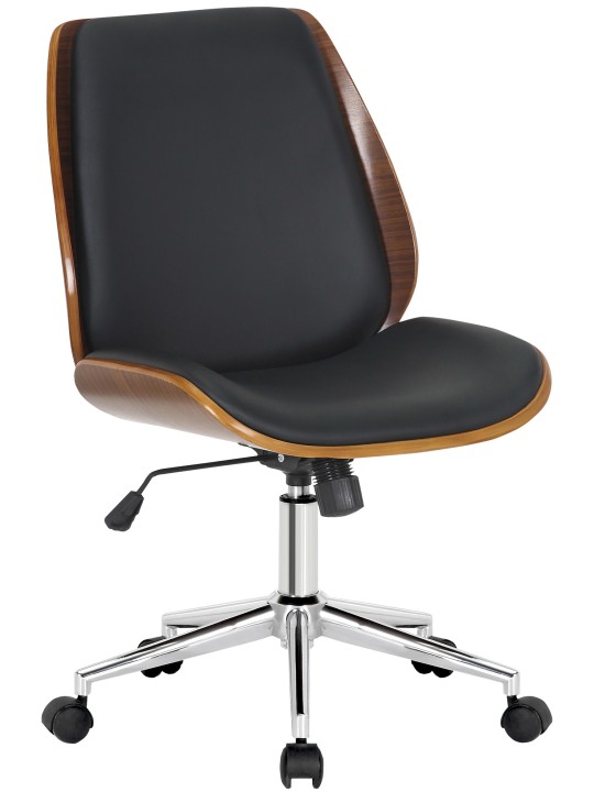 Työtuoli Mitch kromi, pähkinä/musta