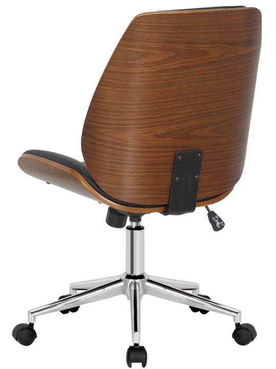 Työtuoli Mitch kromi, pähkinä/musta