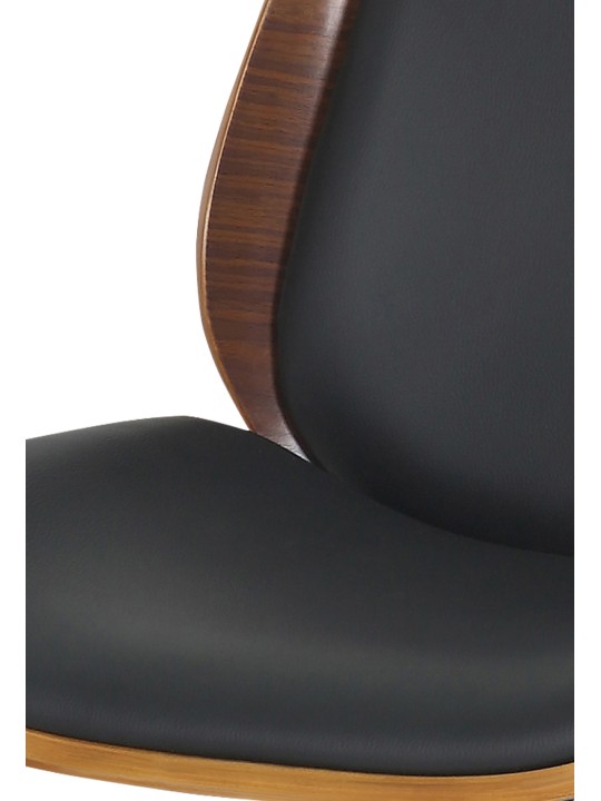 Työtuoli Mitch kromi, pähkinä/musta