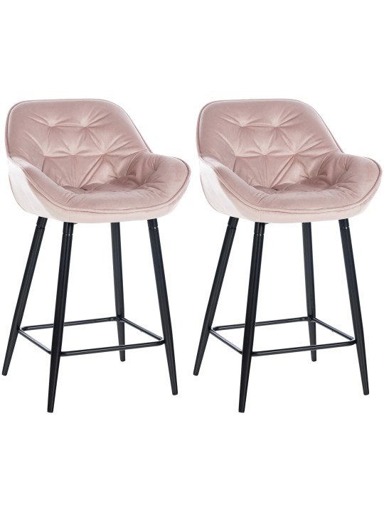 2 baarituolia Gibson 76 velvet, pinkki