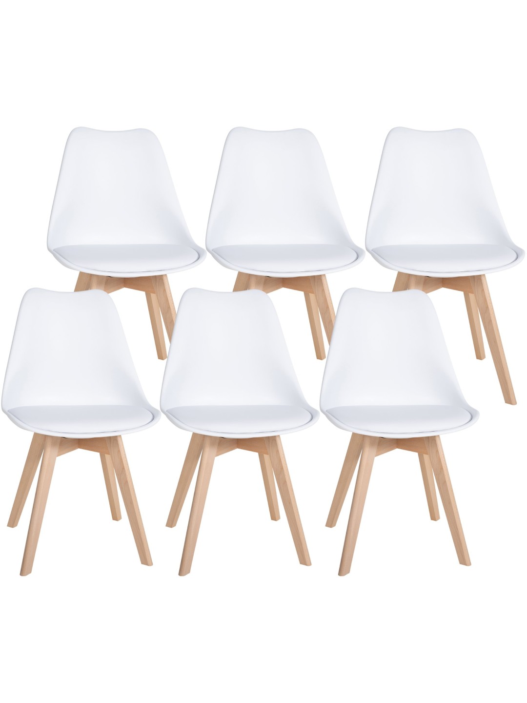 6 Ramsey-ruokailutuolin setti, valkoinen