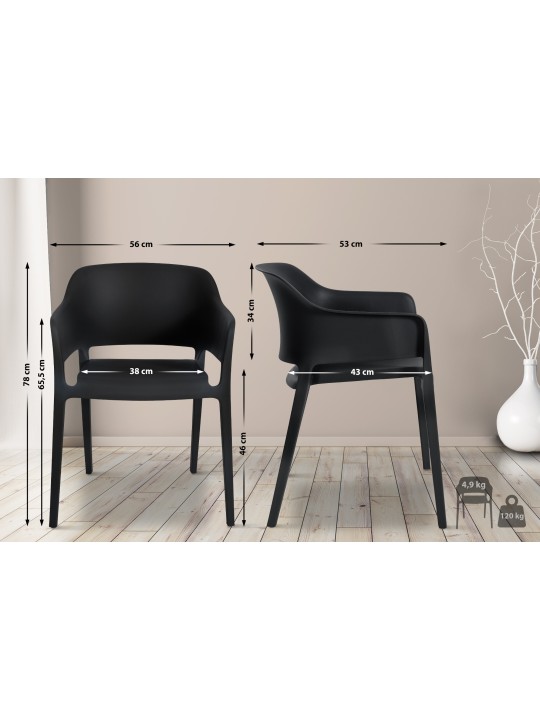 2 pinoavan tuolin sarja Puebla, musta