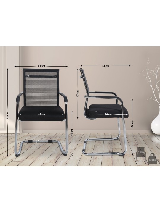 2 vierailijatuolin setti Denny, kromi