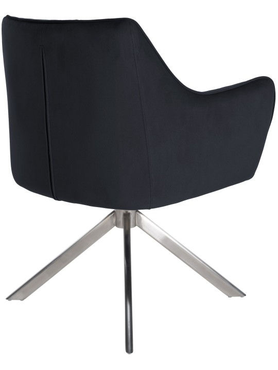 Ruokasalin tuoli Swing sametti ruostumatonta terästä, musta