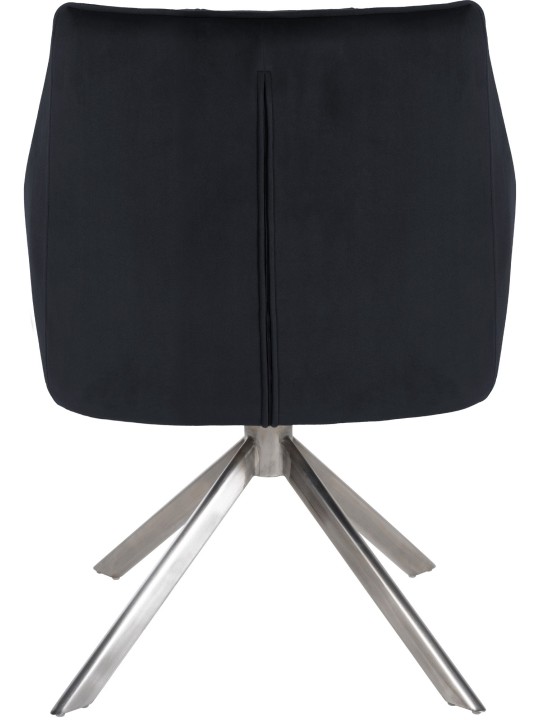 Ruokasalin tuoli Swing sametti ruostumatonta terästä, musta