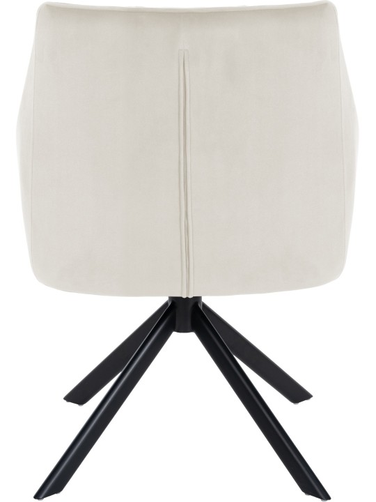 Swing samettinen ruokapöydän tuoli, kermanvärinen