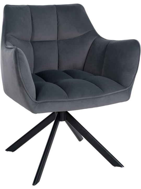 Swing samettinen ruokapöydän tuoli, tummanharmaa