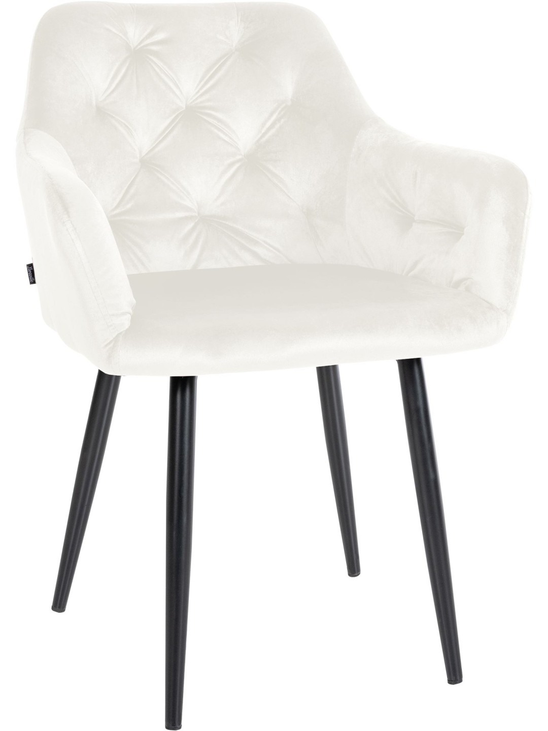 Stanley samettinen ruokapöydän tuoli, kermanvärinen