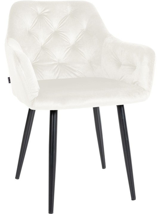 Stanley samettinen ruokapöydän tuoli, kermanvärinen