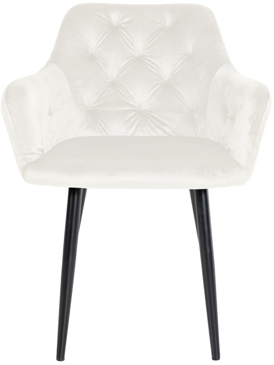 Stanley samettinen ruokapöydän tuoli, kermanvärinen