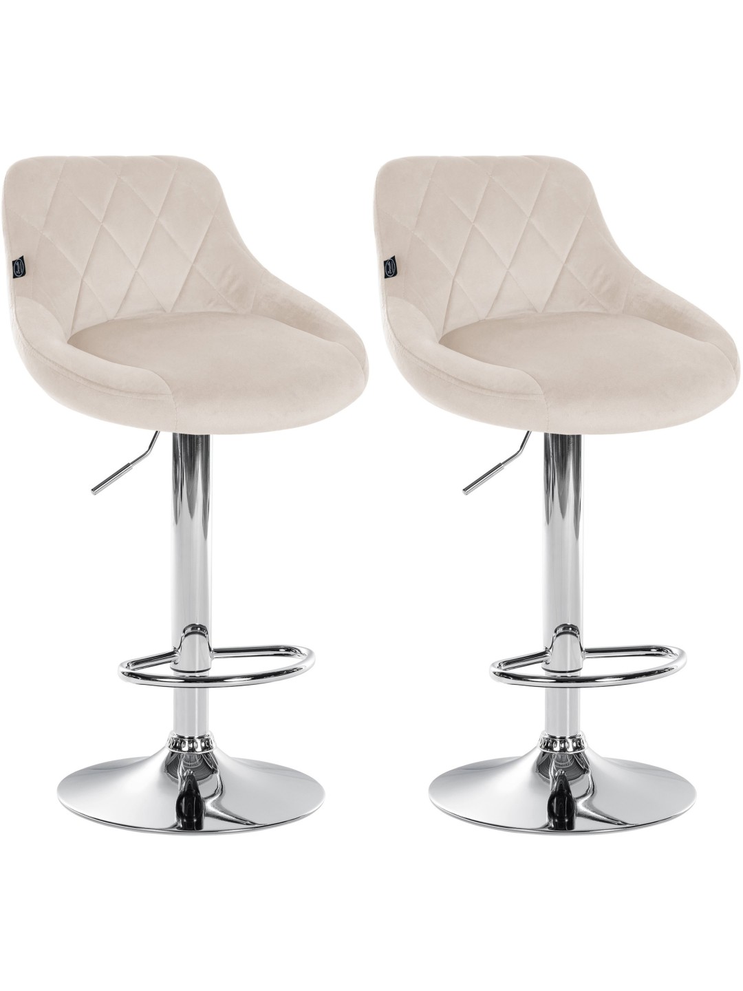 2 baarijakkaran sarja Lazio samettikromi, kermanvärinen