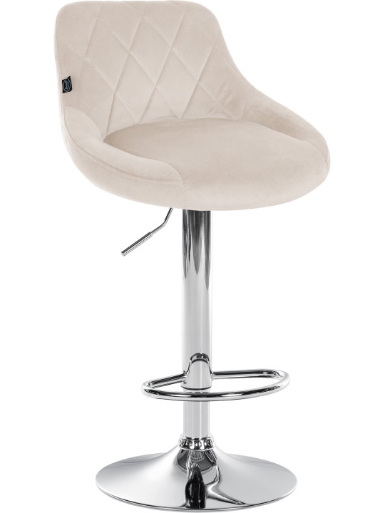 2 baarijakkaran sarja Lazio samettikromi, kermanvärinen 2 baarijakkaran sarja Lazio samettikromi, kermanvärinen