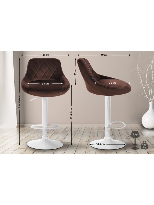 2 baarijakkaran setti Lazio velvet, ruskea 2 baarijakkaran setti Lazio velvet, ruskea