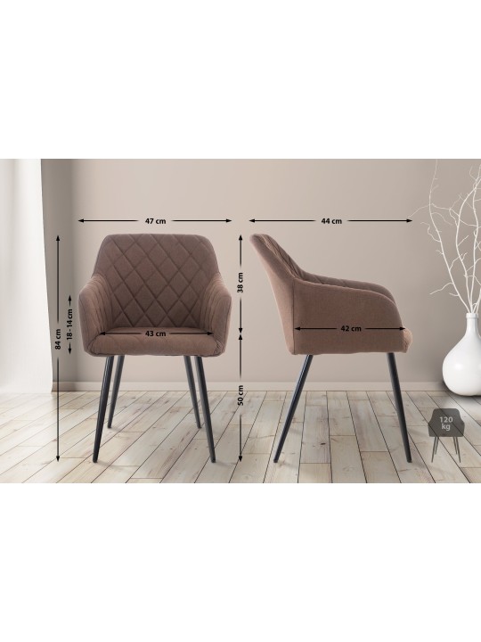 Shila kangas ruokatuoli, ruskea