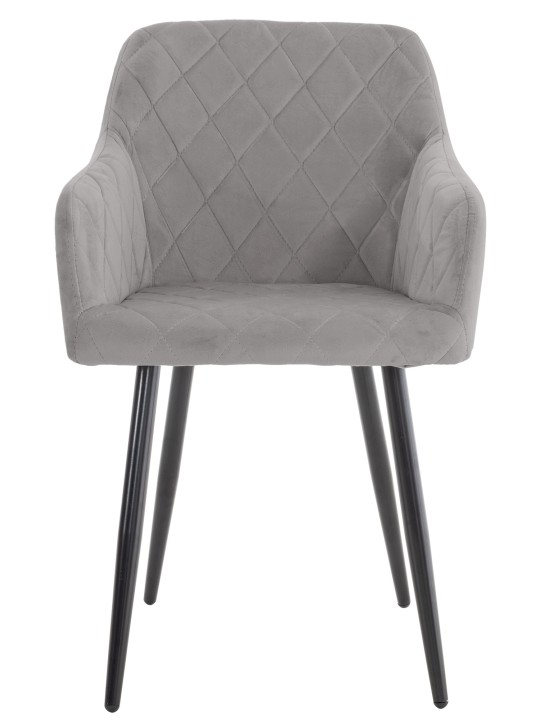 Sarja 2 ruokasalin tuolia Shila velvet, harmaa