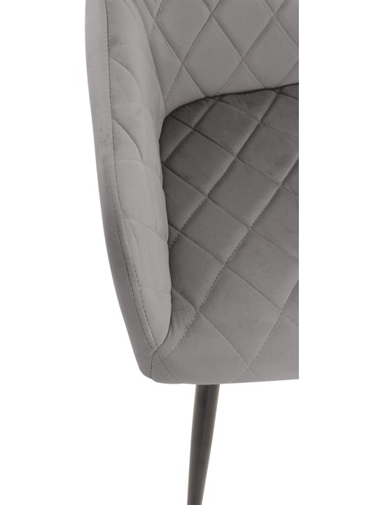 Sarja 2 ruokasalin tuolia Shila velvet, harmaa