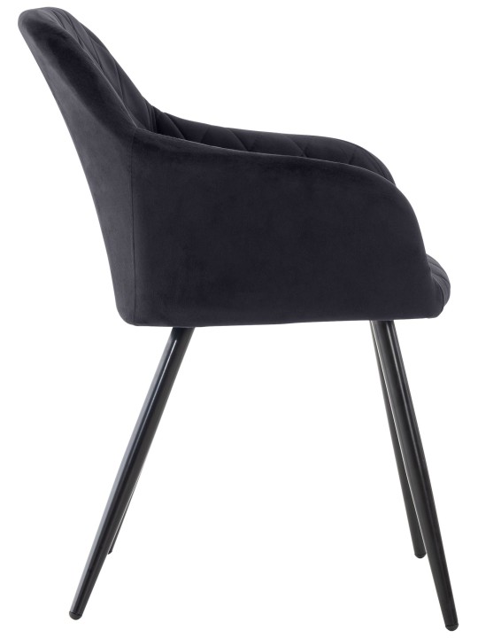 Sarja 2 ruokasalin tuolia Shila velvet, musta
