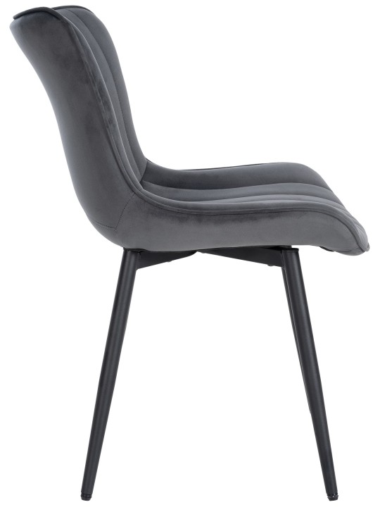 2 tuolin setti Largo velvet, tummanharmaa