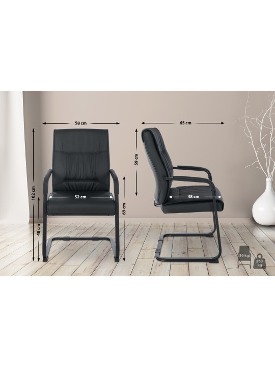 XL vierailijatuoli Anubis, musta/musta