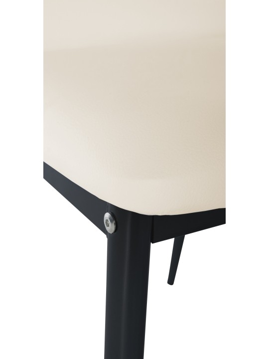 Ruokailuhuoneen tuoli Savino keinonahkaa, kermanvärinen