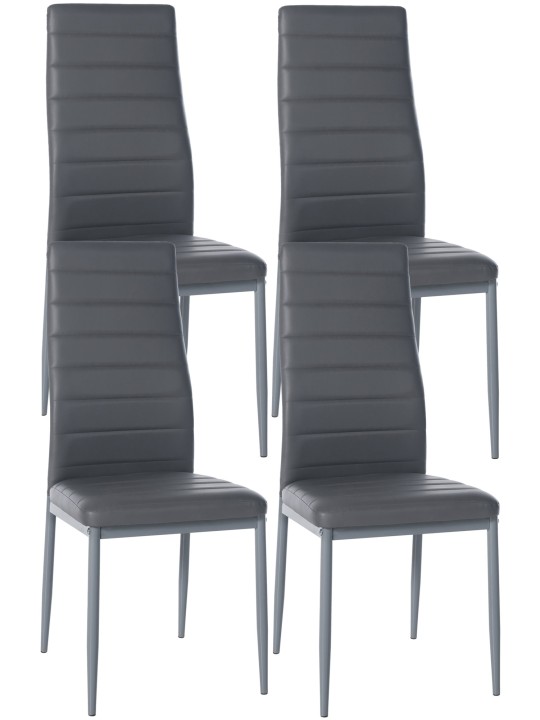 Set of 4 dining chairs Mayfair faux leather, harmaa Set of 4 dining chairs Mayfair faux leather, harmaa