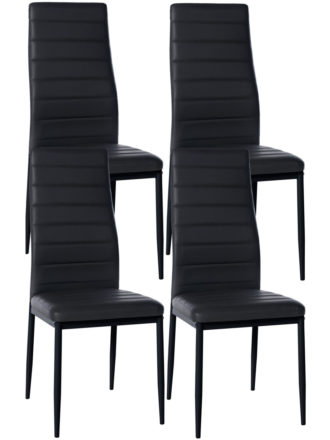 Set of 4 dining chairs Mayfair faux leather, musta