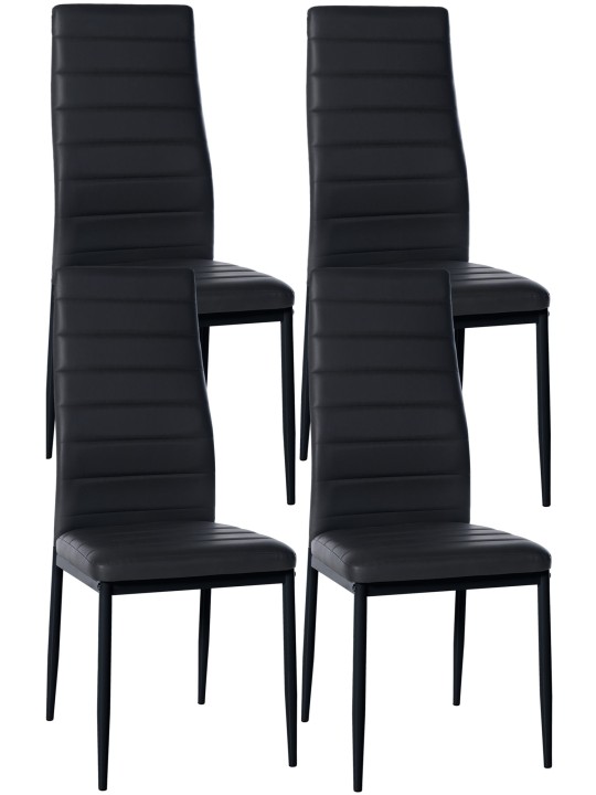 Set of 4 dining chairs Mayfair faux leather, musta