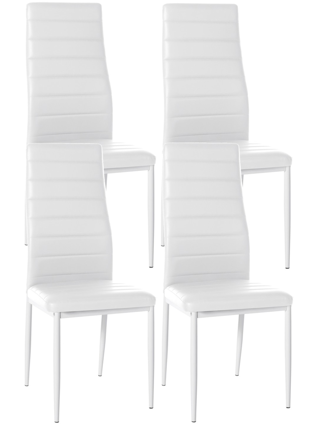 Set of 4 dining chairs Mayfair faux leather, valkoinen