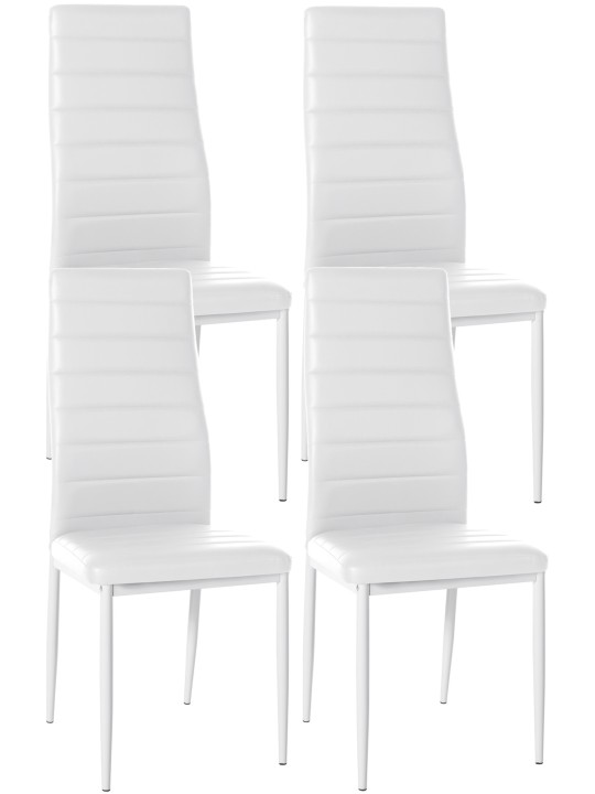 Set of 4 dining chairs Mayfair faux leather, valkoinen Set of 4 dining chairs Mayfair faux leather, valkoinen