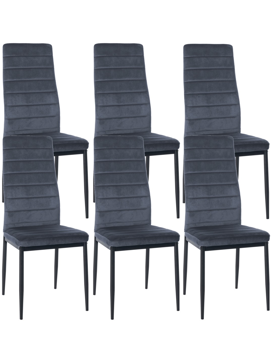 6 ruokapöydän tuolin sarja Mayfair samettia, vaaleanharmaa