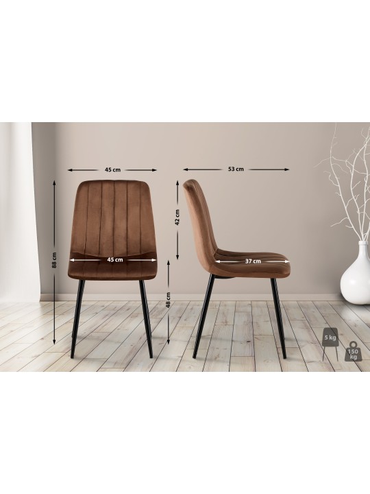 Dijon samettituoli, ruskea Dijon samettituoli, ruskea