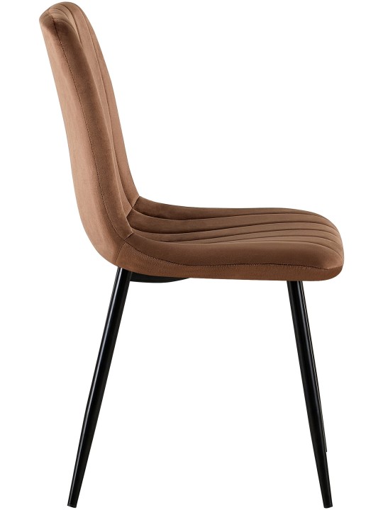 Setti 4 Dijon samettituolia, ruskea