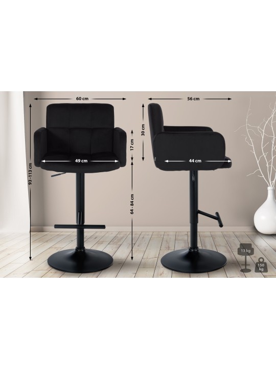 Baarijakkara Los Angeles samettia, musta