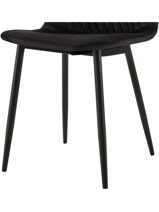 4 tuolin setti Giverny velvet, musta