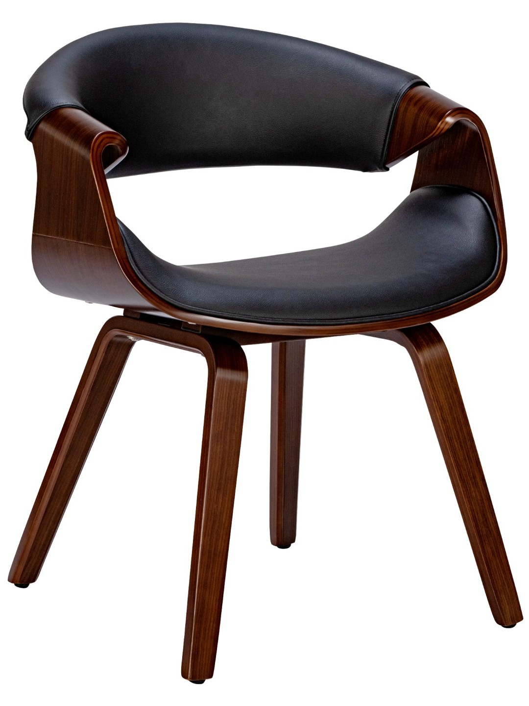 Foley keinonahkainen ruokapöydän tuoli, pähkinä/musta