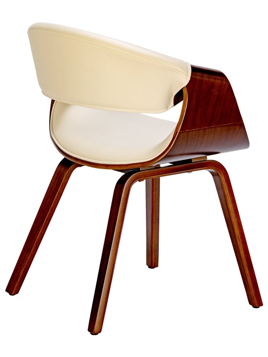 Foley keinonahkainen ruokapöydän tuoli, pähkinä/kermanvärinen