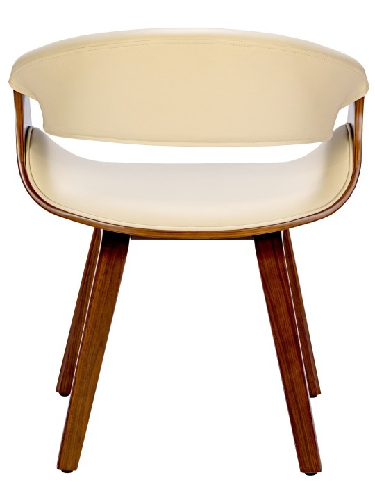 Foley keinonahkainen ruokapöydän tuoli, pähkinä/kermanvärinen