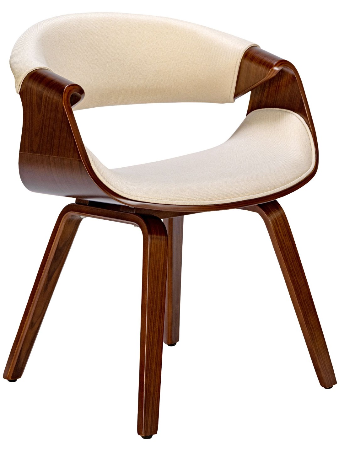 Ruokapöydän tuoli Foley kangasta, pähkinä/kermanvärinen