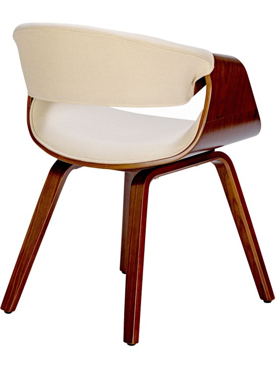 Ruokapöydän tuoli Foley kangasta, pähkinä/kermanvärinen