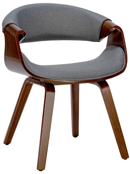 Ruokapöydän tuoli Foley kangasta, pähkinä/harmaa