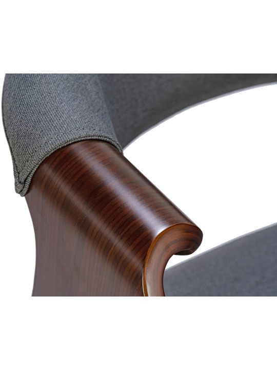 Ruokapöydän tuoli Foley kangasta, pähkinä/harmaa